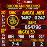 TOTO500: Prediksi Angka Togel TotoMacau Hari Ini