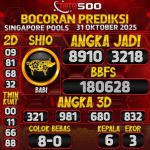 TOTO500: Prediksi Angka Togel Singapore Pools Hari Ini