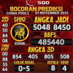 TOTO500: Prediksi Angka Togel China Pools Hari Ini
