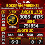 TOTO500: Prediksi Angka Togel Hongkong Pools Hari Ini