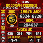 TOTO500: Prediksi Angka Togel Sydney Pools Hari In