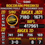 TOTO500: Prediksi Angka Togel Hongkong Pools Hari Ini