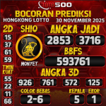 TOTO500: Prediksi Angka Togel Hongkong Lotto Hari Ini
