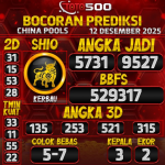 TOTO500: Prediksi Angka Togel China Pools Hari Ini