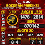 TOTO500: Prediksi Angka Togel Hongkong Lotto Hari Ini